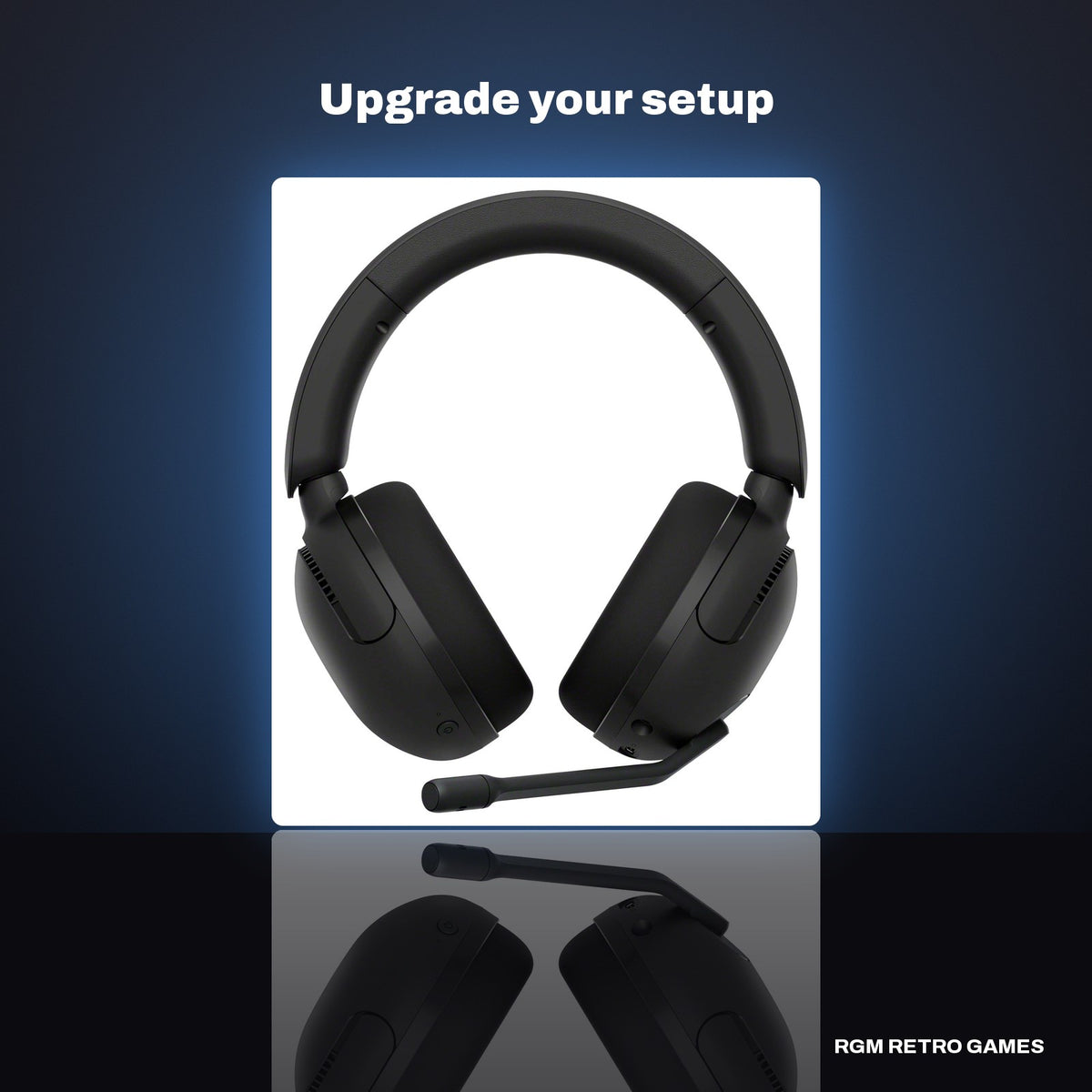 Sony INZONE H5 Wireless Gaming Headset (WH-G500, Black) in a dark studio setting