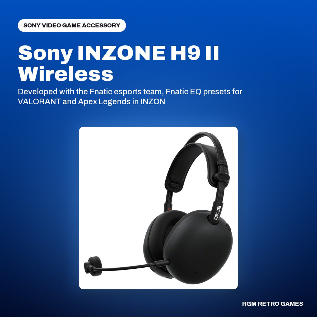 Sony INZONE H9 II Wireless Noise Canceling Gaming Headset - Black in a Sony color scene