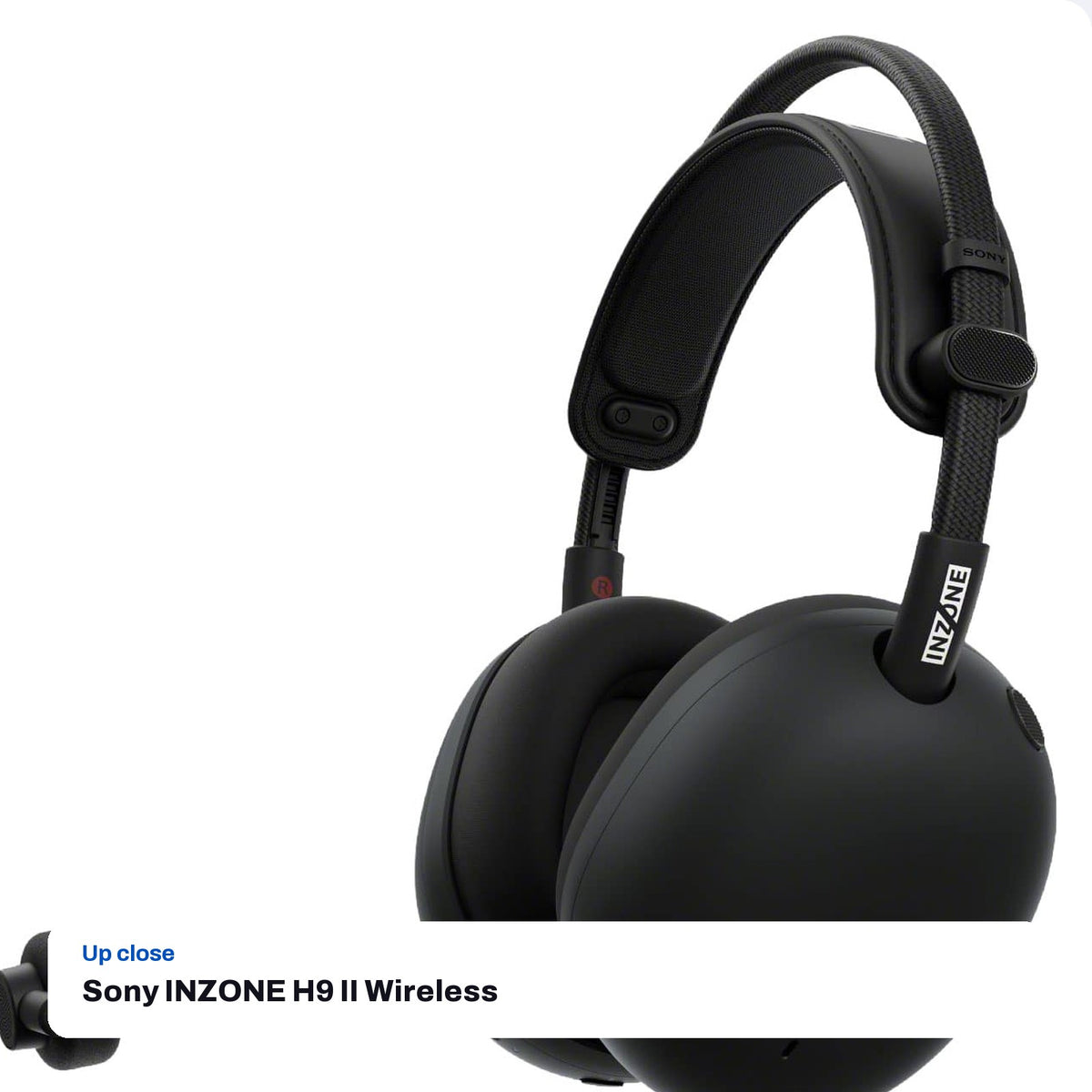 Sony INZONE H9 II Wireless Noise Canceling Gaming Headset - Black, close-up detail
