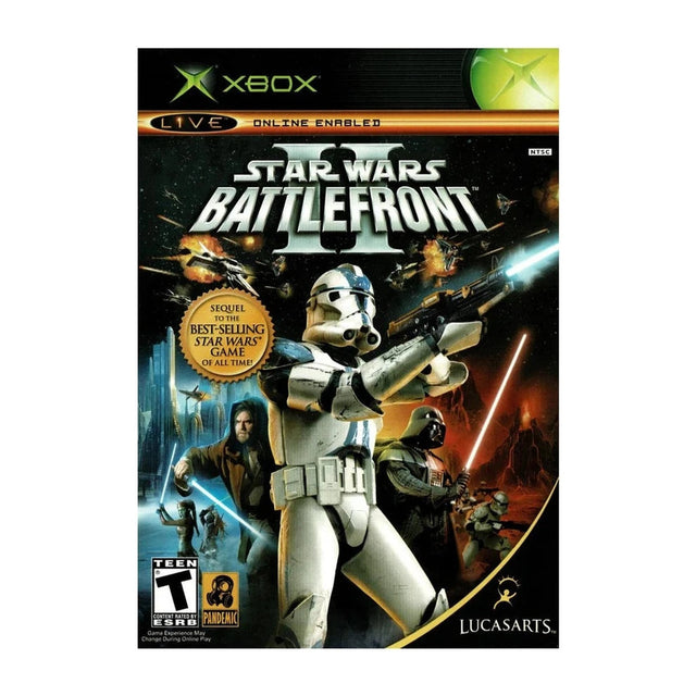 Star Wars Battlefront 2 for Xbox, front cover of the complete-in-box copy