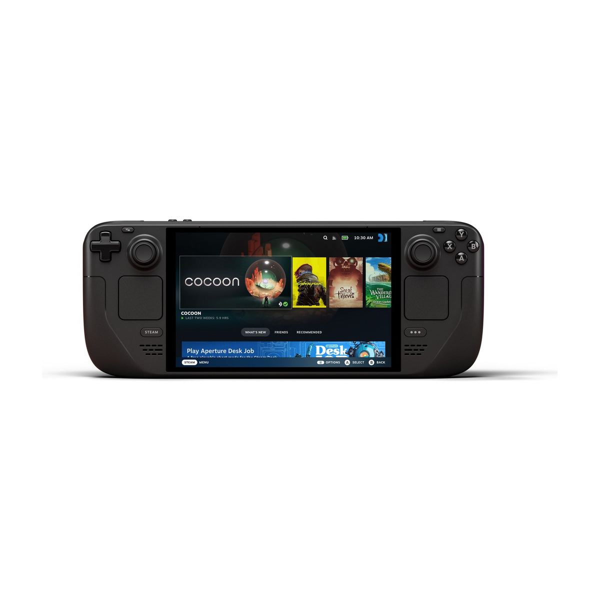 Steam Deck OLED 512GB, front view on a white background