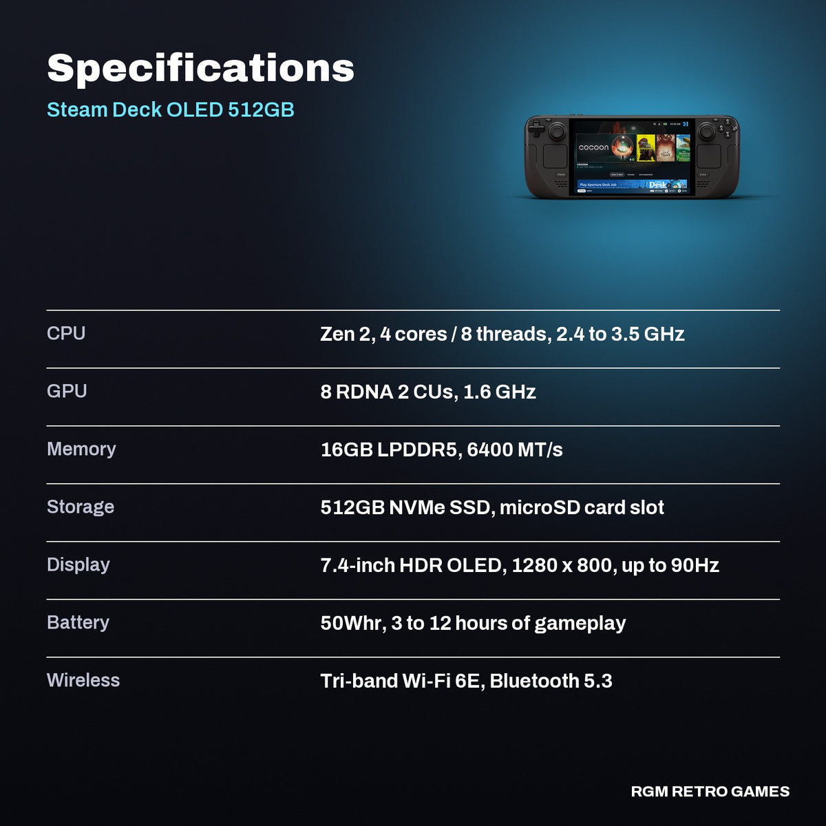 Steam Deck OLED 512GB specifications