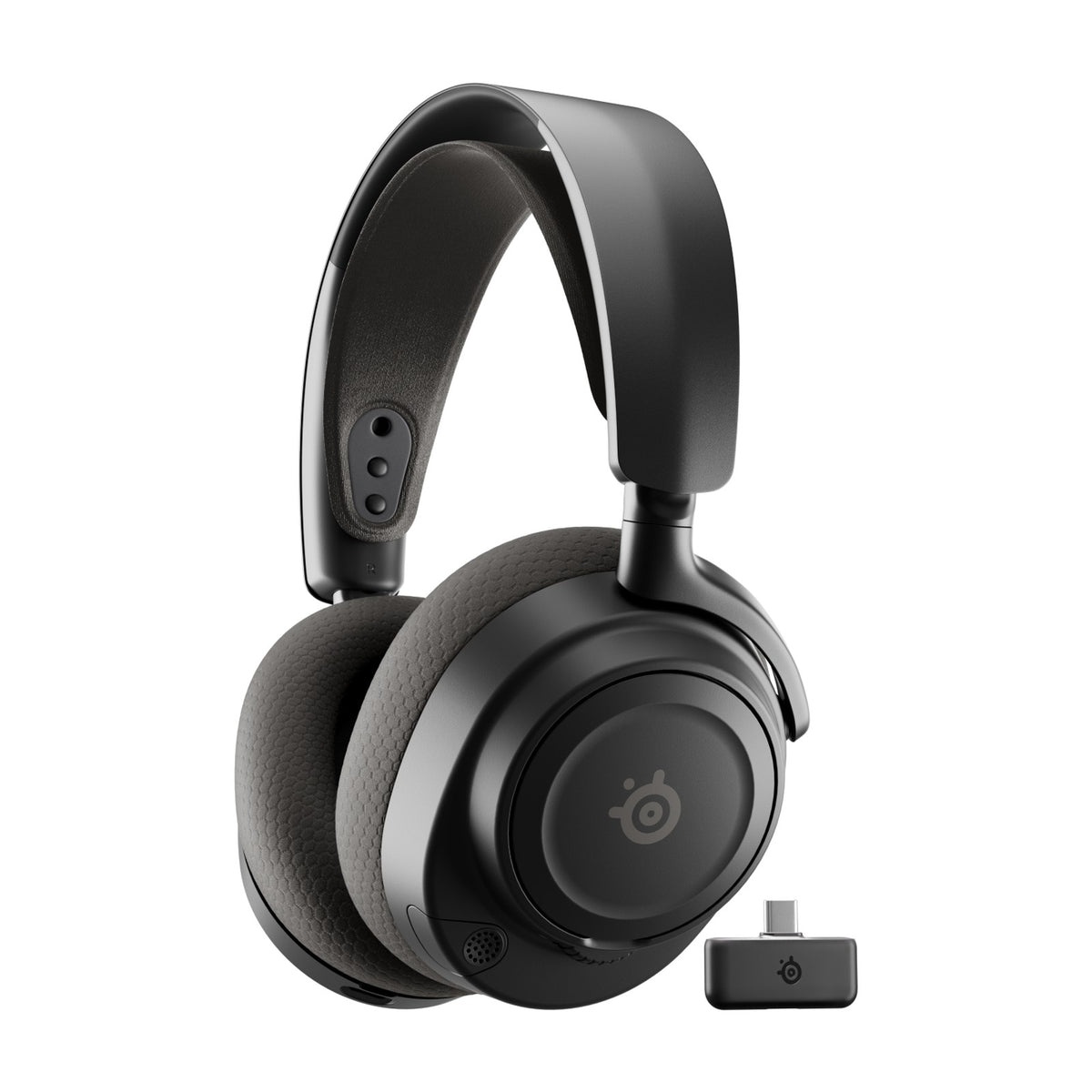 SteelSeries Arctis Nova 7 Wireless Gen 2 Multi-System Gaming Headset - Black, front view on a white background