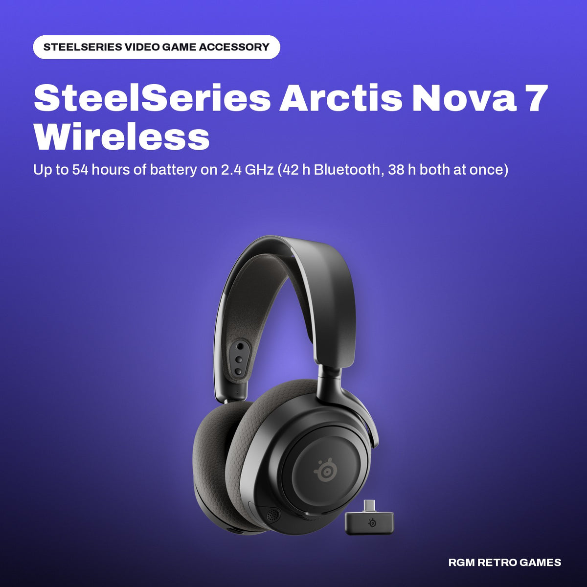 SteelSeries Arctis Nova 7 Wireless Gen 2 Multi-System Gaming Headset - Black in a SteelSeries color scene