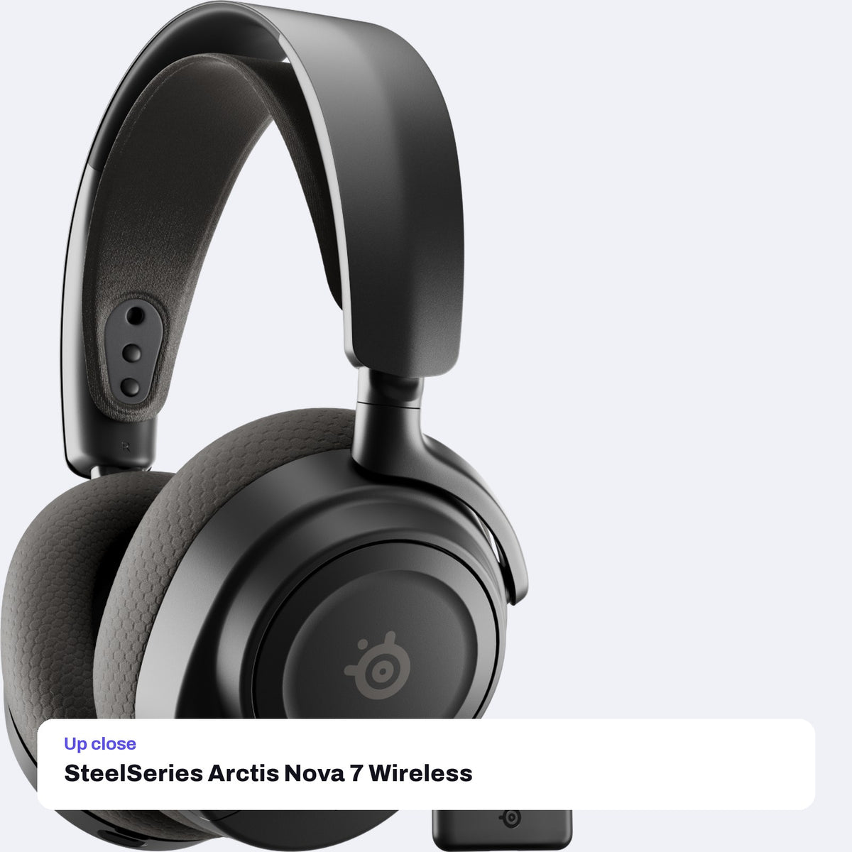 SteelSeries Arctis Nova 7 Wireless Gen 2 Multi-System Gaming Headset - Black, close-up detail