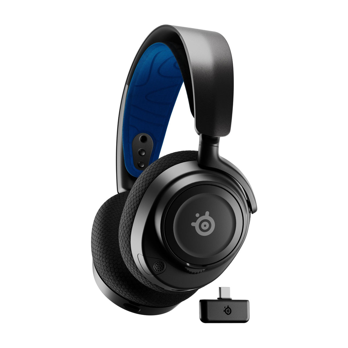 SteelSeries Arctis Nova 7P Wireless Multi-Platform Gaming Headset - Black, front view on a white background