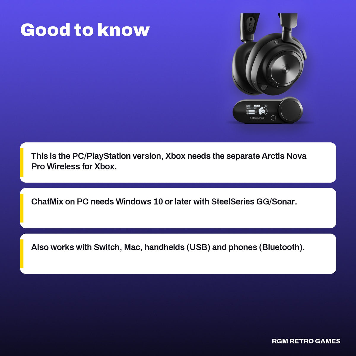 SteelSeries Arctis Nova Pro Wireless Multi-System Gaming Headset (PC/PlayStation) - Black, good to know before you buy
