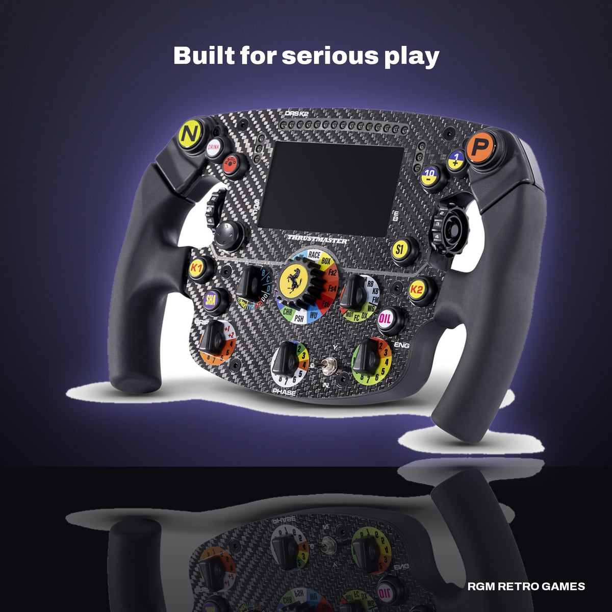 Thrustmaster Formula Wheel Add-On Ferrari SF1000 Edition in a dark studio setting