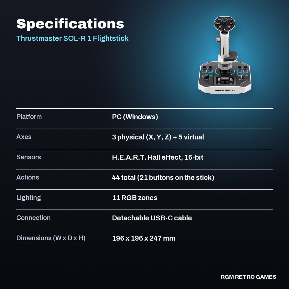 Thrustmaster SOL-R 1 Flightstick specifications