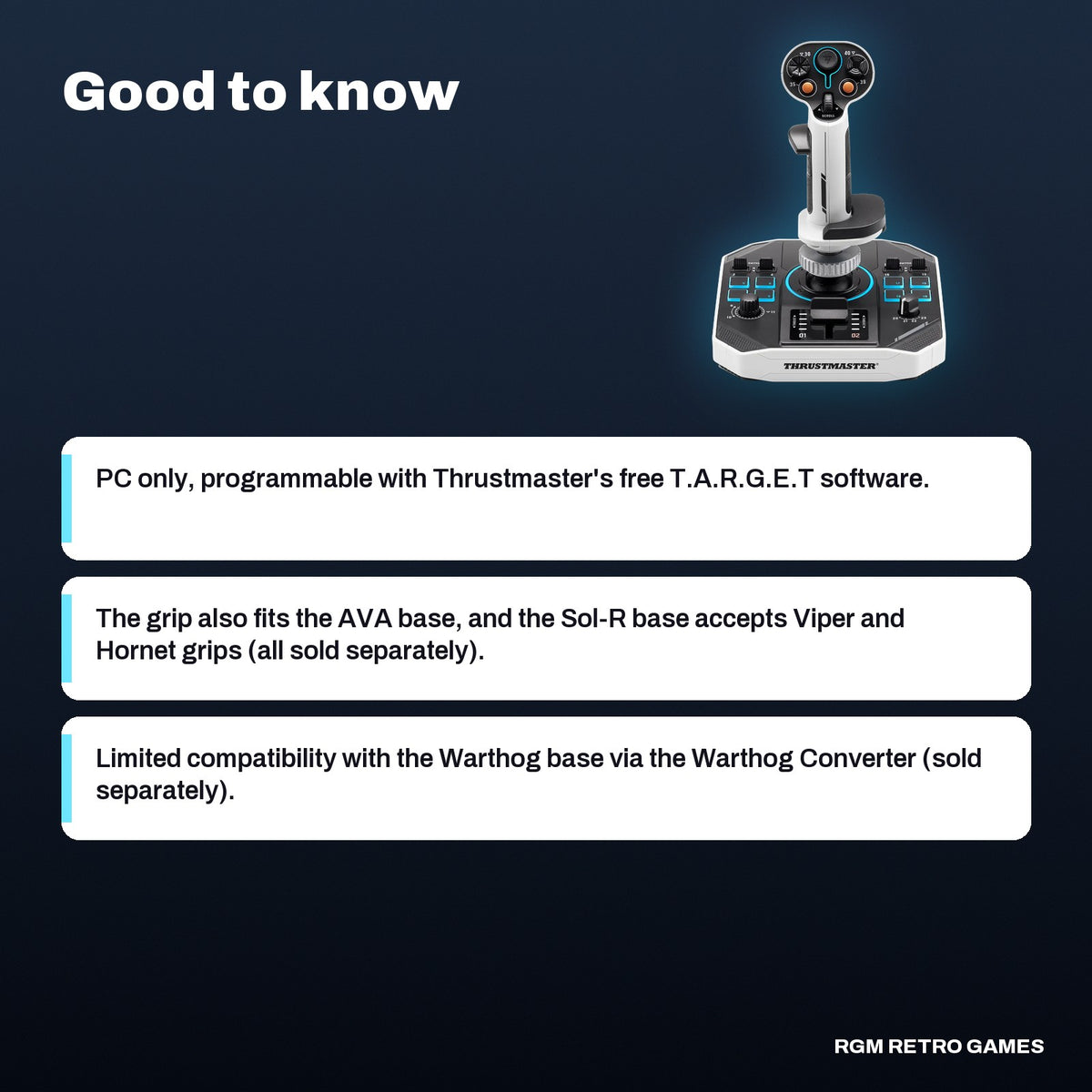 Thrustmaster SOL-R 1 Flightstick, good to know before you buy