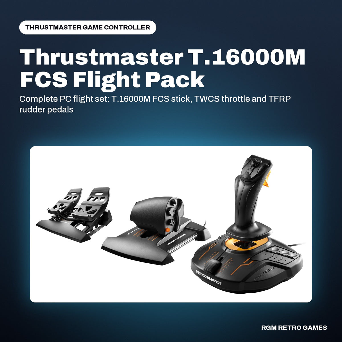 Thrustmaster T.16000M FCS Flight Pack in a Thrustmaster color scene
