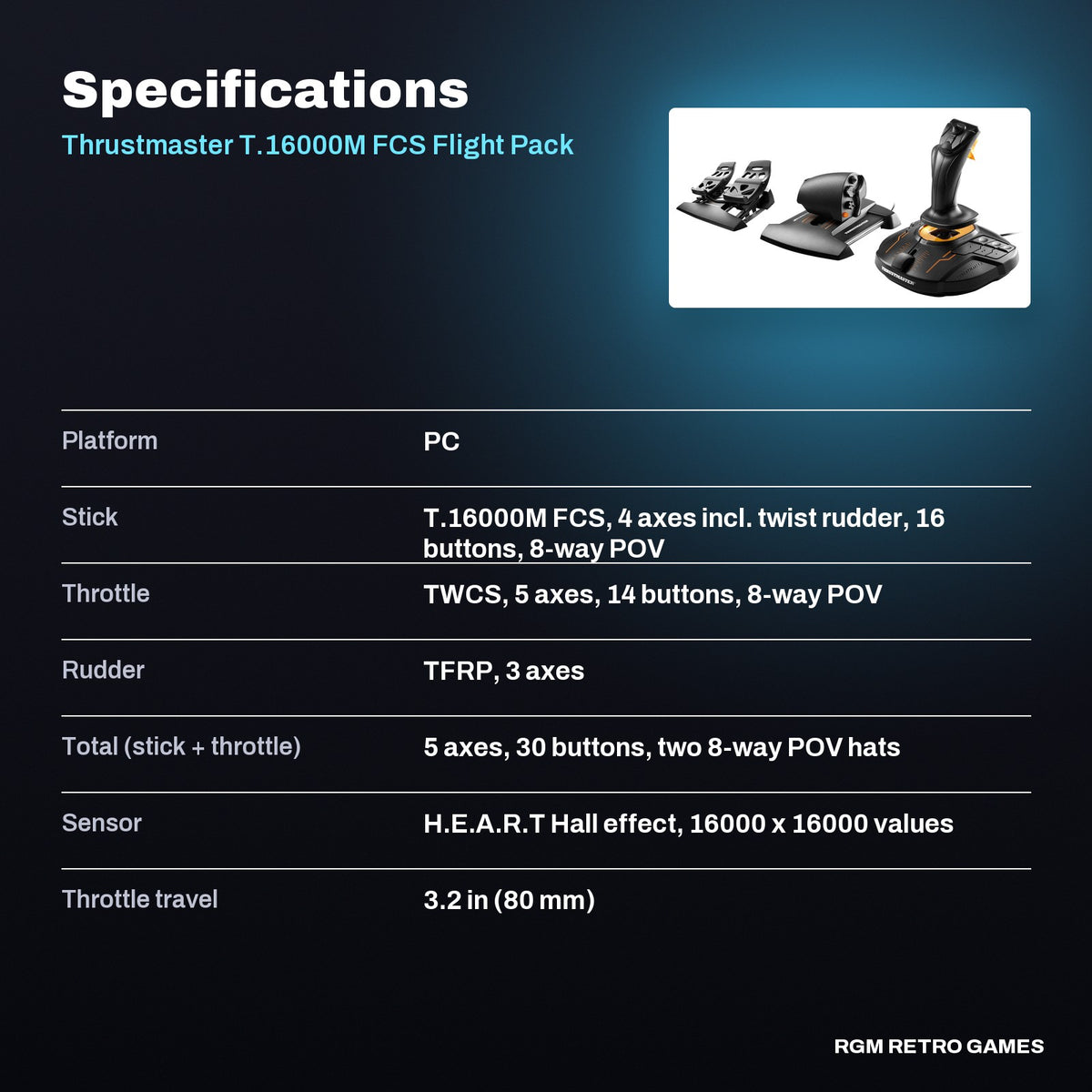 Thrustmaster T.16000M FCS Flight Pack specifications