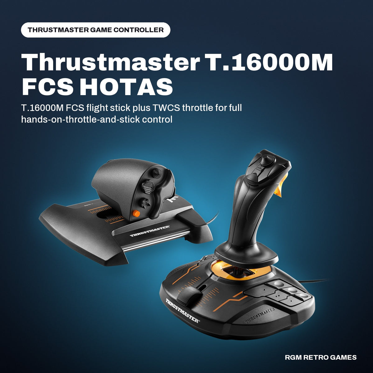 Thrustmaster T.16000M FCS HOTAS in a Thrustmaster color scene