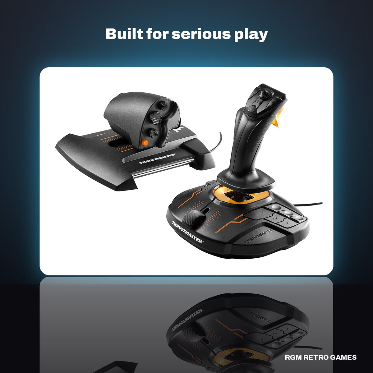 Thrustmaster T.16000M FCS HOTAS in a dark studio setting