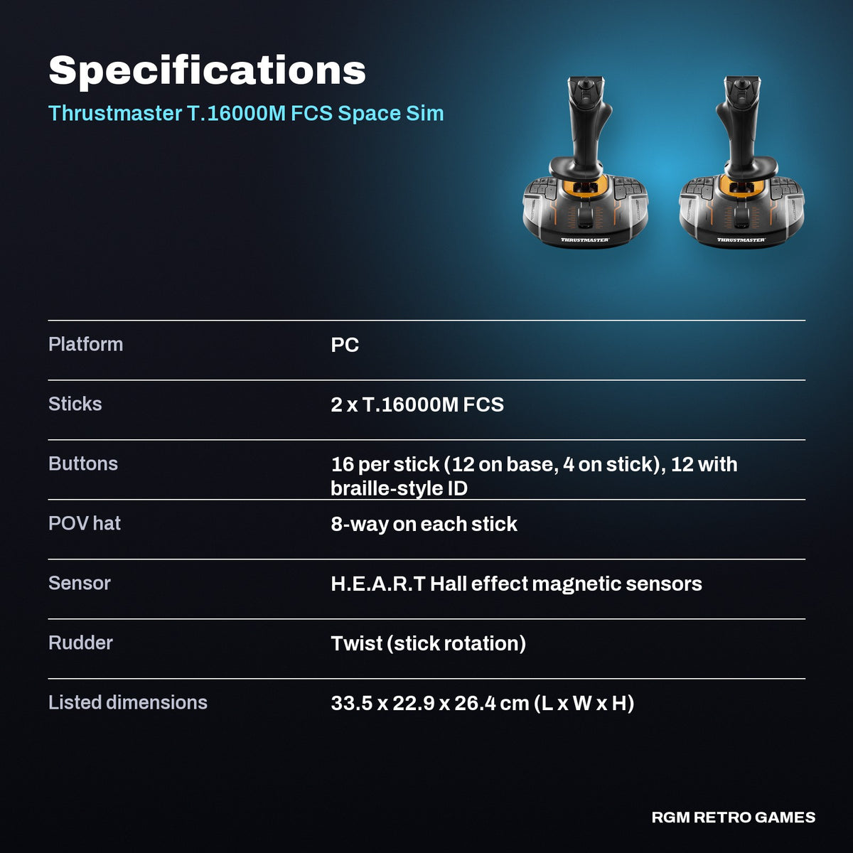 Thrustmaster T.16000M FCS Space Sim Duo specifications