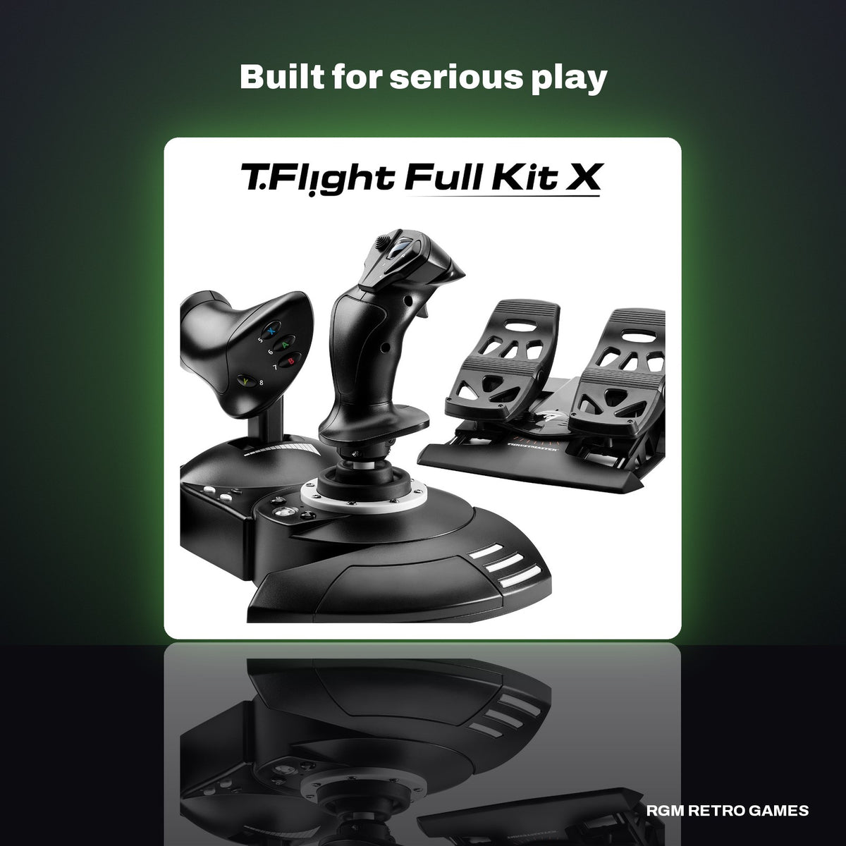 Thrustmaster T.Flight Full Kit X in a dark studio setting