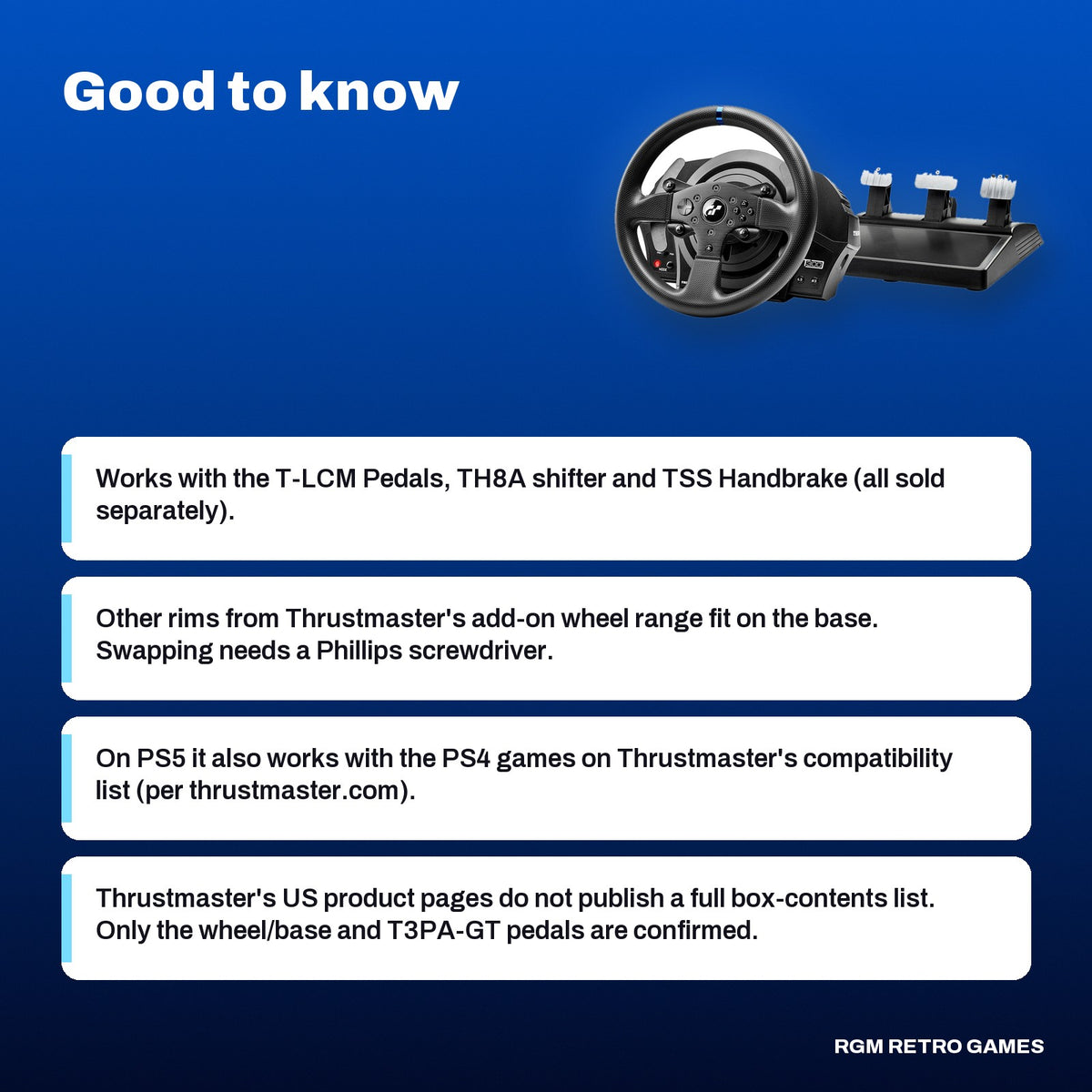 Thrustmaster T300RS GT Edition Racing Wheel and Pedals (PS5, PS4, PC), good to know before you buy
