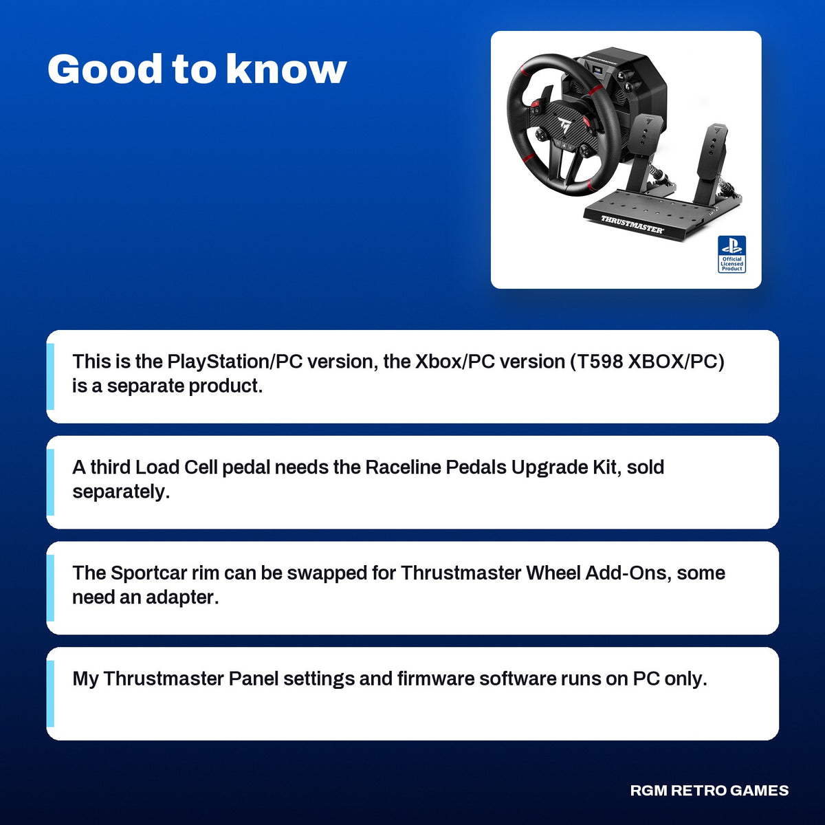 Thrustmaster T598 Direct Axial Drive Racing Wheel and Pedal Set (PS5, PS4, PC), good to know before you buy