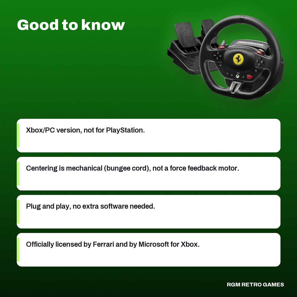 Thrustmaster T98 Ferrari 296 GTS Racing Wheel and Pedal Set for Xbox Series X|S, Xbox One and PC, good to know before you buy