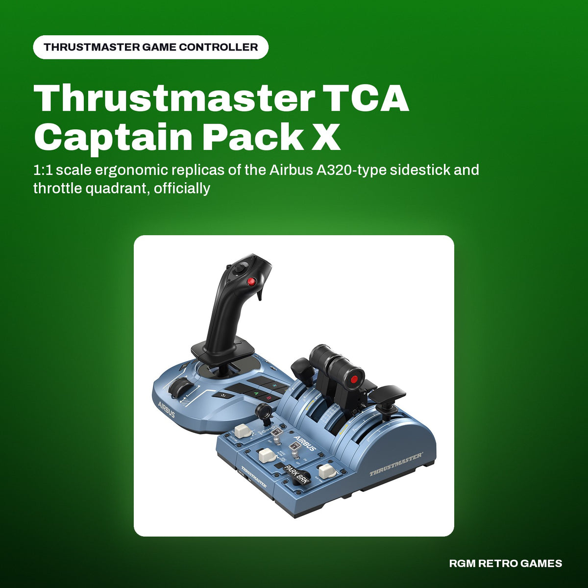 Thrustmaster TCA Captain Pack X Airbus Edition (Sidestick + Throttle Quadrant for Xbox Series X|S and PC) in a Thrustmaster color scene