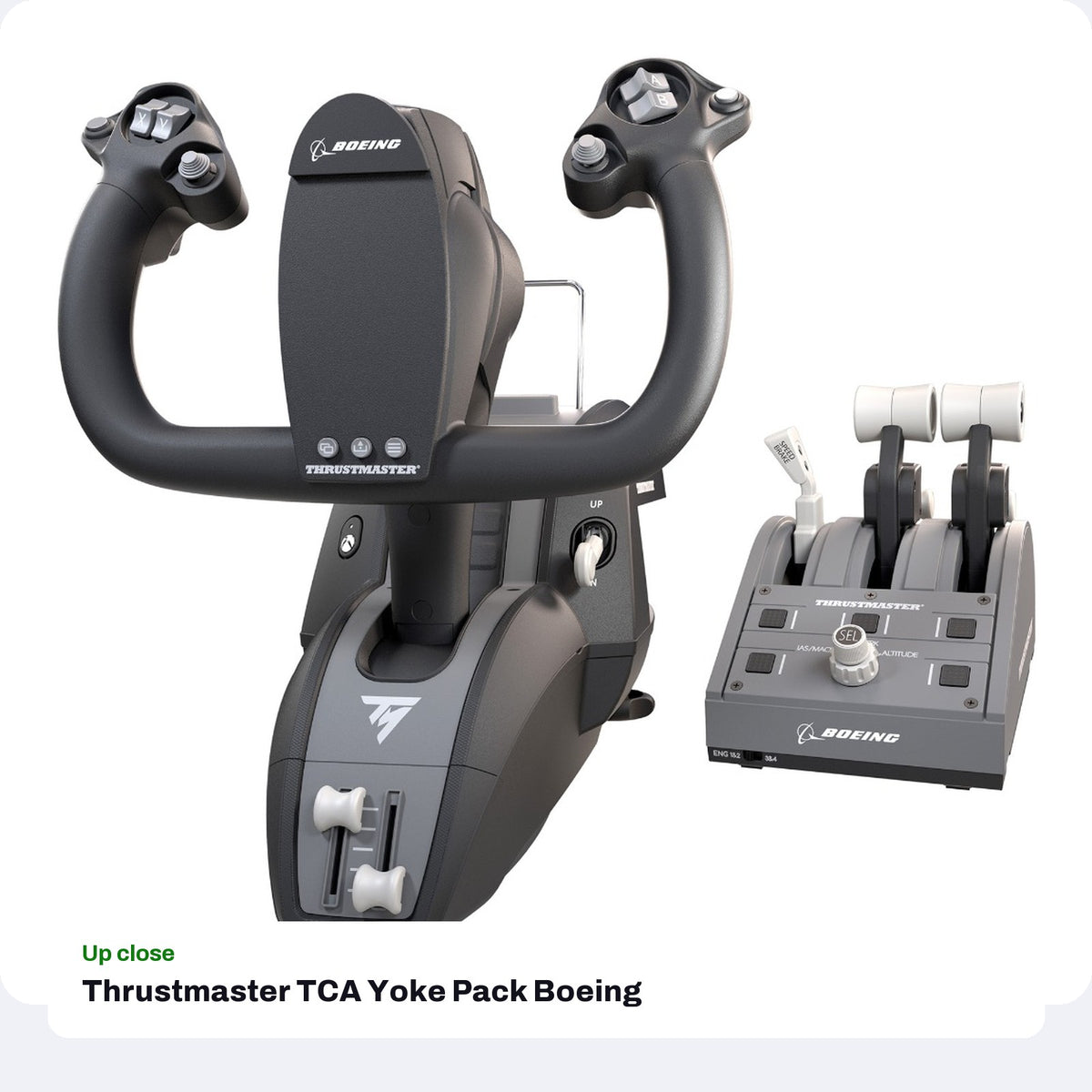 Thrustmaster TCA Yoke Pack Boeing Edition (Yoke + Throttle Quadrant) for Xbox Series X|S, Xbox One and PC, close-up detail