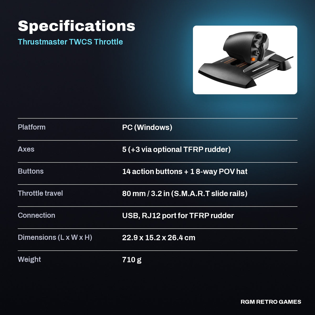Thrustmaster TWCS Throttle (PC) specifications