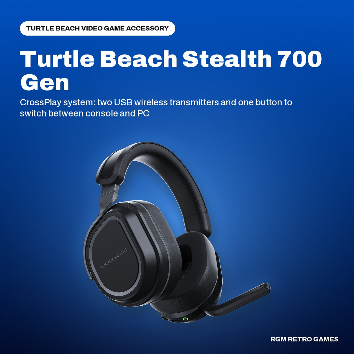 Turtle Beach Stealth 700 Gen 3 Wireless Multiplatform Gaming Headset for PlayStation (Black) in a Turtle Beach color scene