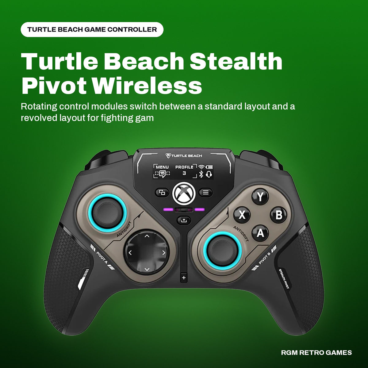 Turtle Beach Stealth Pivot Wireless Smart Controller in a Turtle Beach color scene