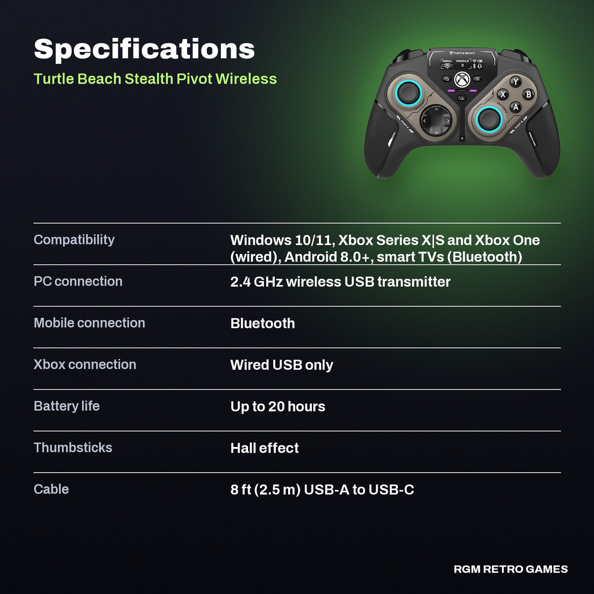 Turtle Beach Stealth Pivot Wireless Smart Controller specifications