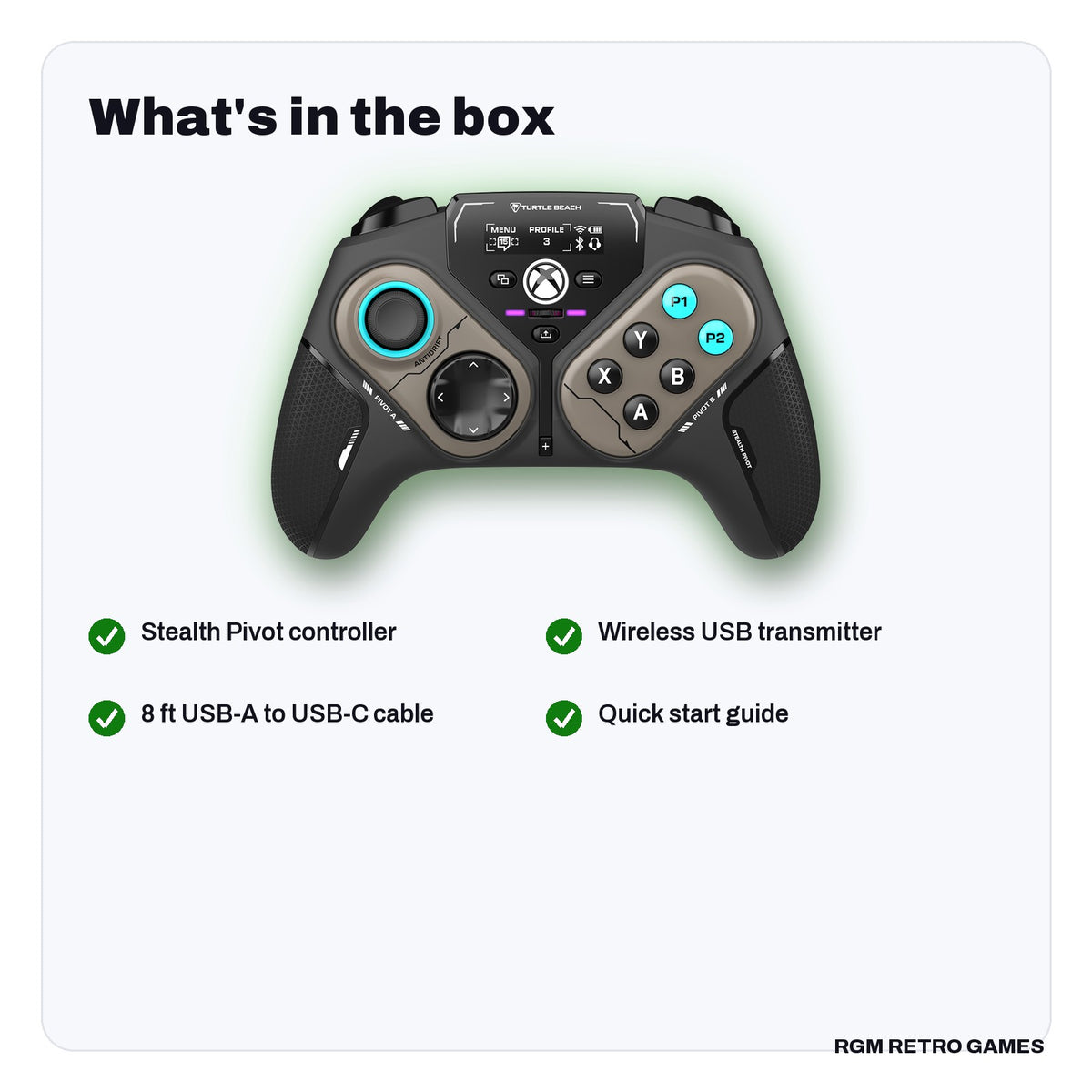What's in the box with the Turtle Beach Stealth Pivot Wireless Smart Controller