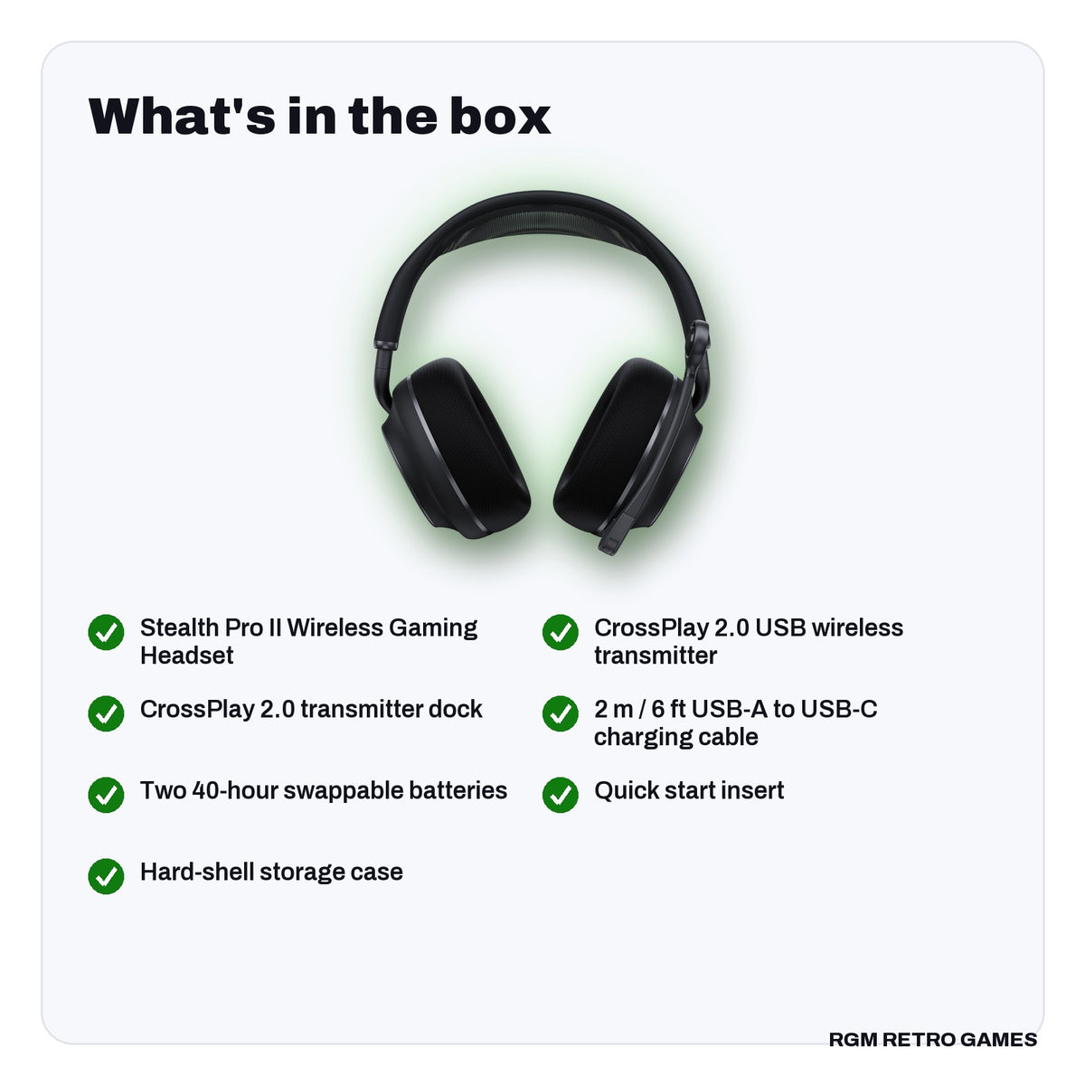 What's in the box with the Turtle Beach Stealth Pro II Wireless Gaming Headset for Xbox (Black)