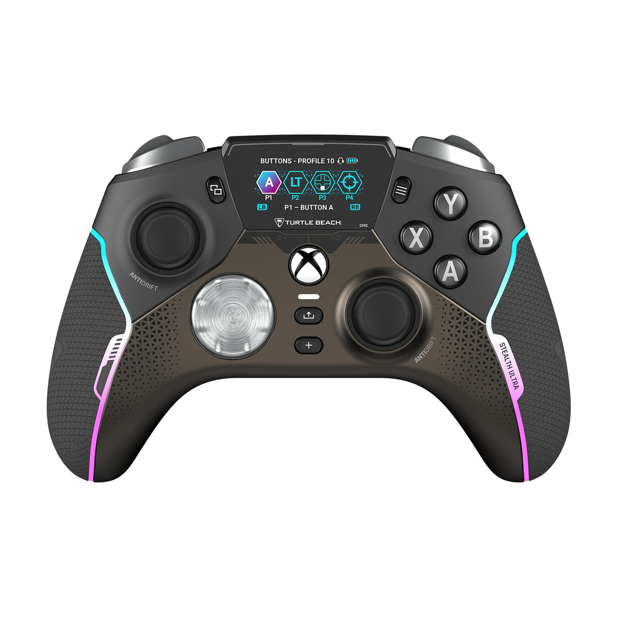 Turtle Beach Stealth Ultra Wireless Controller with Rapid Charge Dock for Xbox, front view on a white background