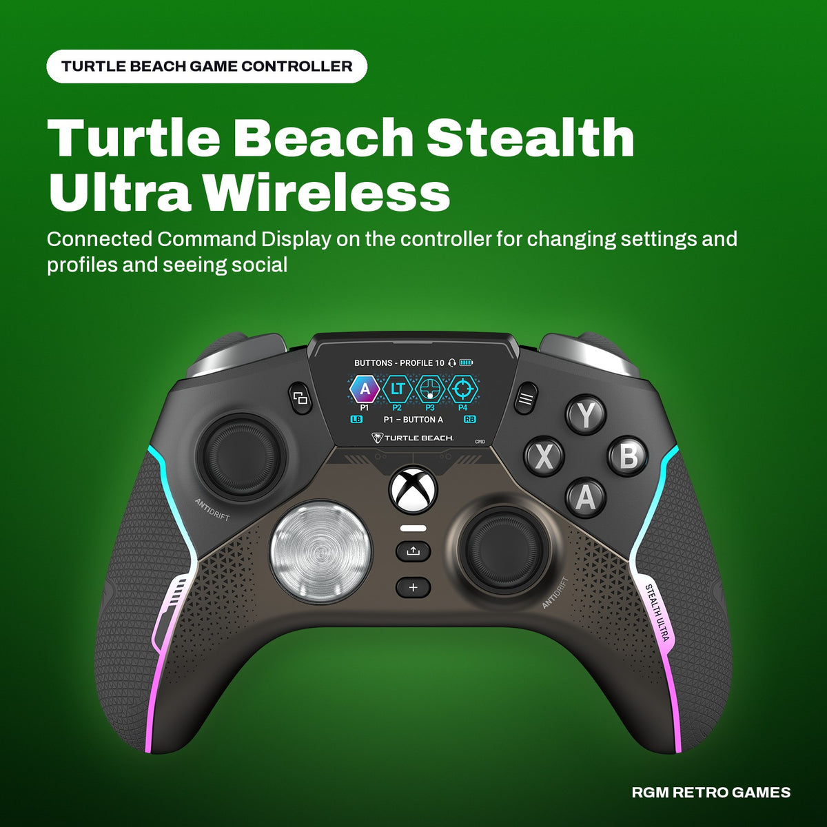 Turtle Beach Stealth Ultra Wireless Controller with Rapid Charge Dock for Xbox in a Turtle Beach color scene