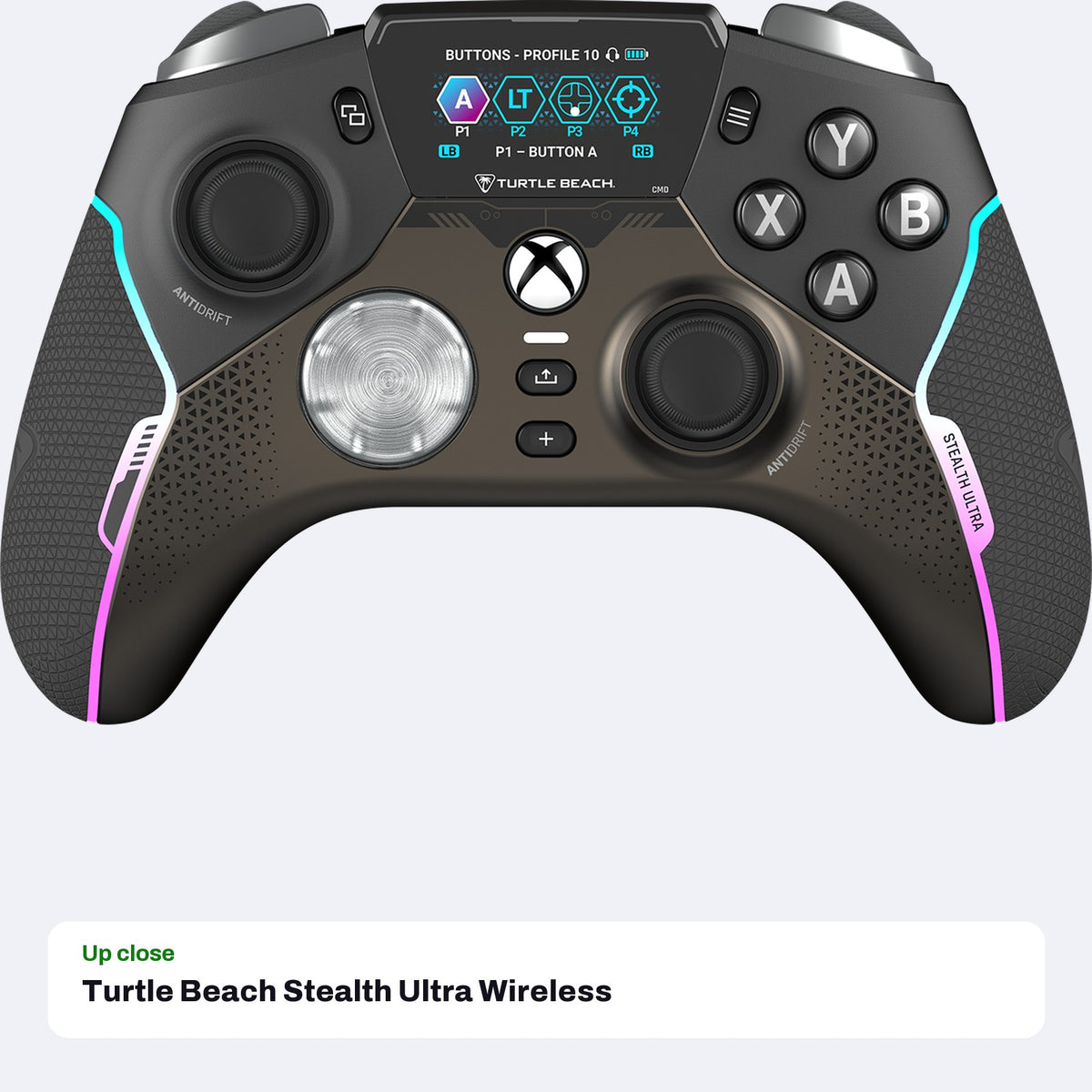 Turtle Beach Stealth Ultra Wireless Controller with Rapid Charge Dock for Xbox, close-up detail