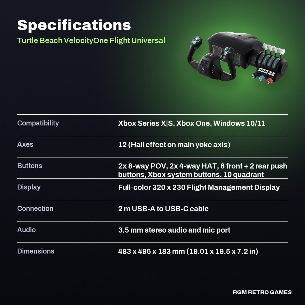 Turtle Beach VelocityOne Flight Universal Control System specifications