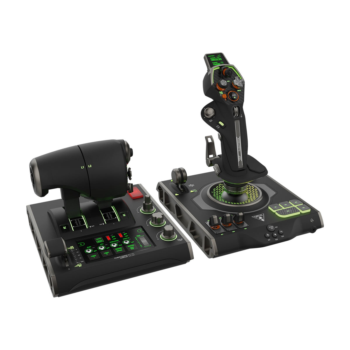 Turtle Beach VelocityOne Flightdeck Universal HOTAS Simulation System for Windows PC, front view on a white background
