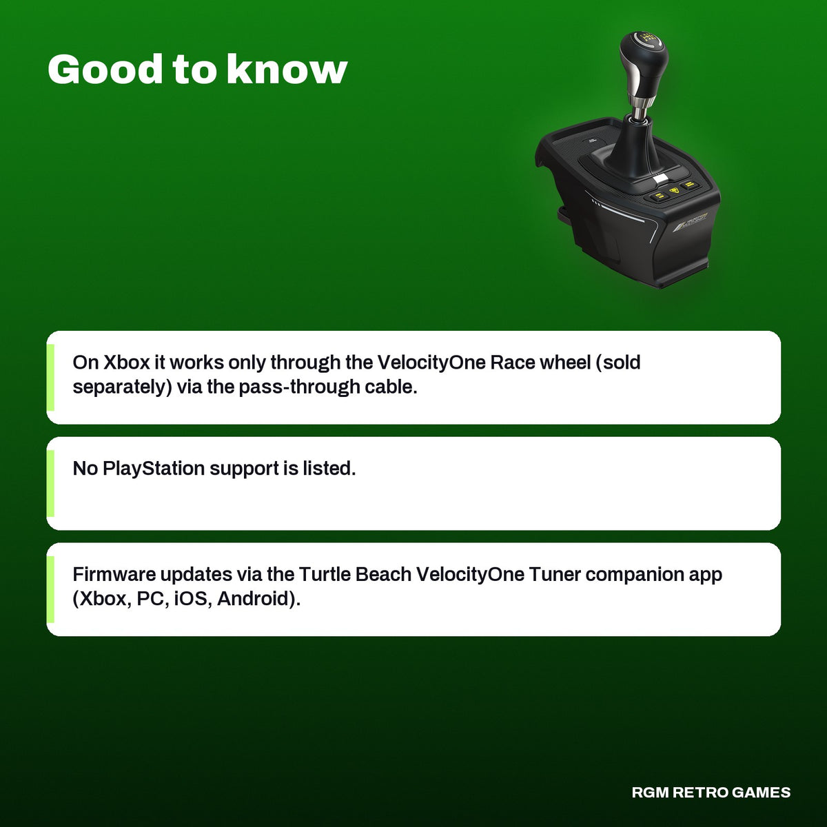 Turtle Beach VelocityOne Multi-Shift Sim Racing Shifter and Handbrake (Xbox, PC), good to know before you buy
