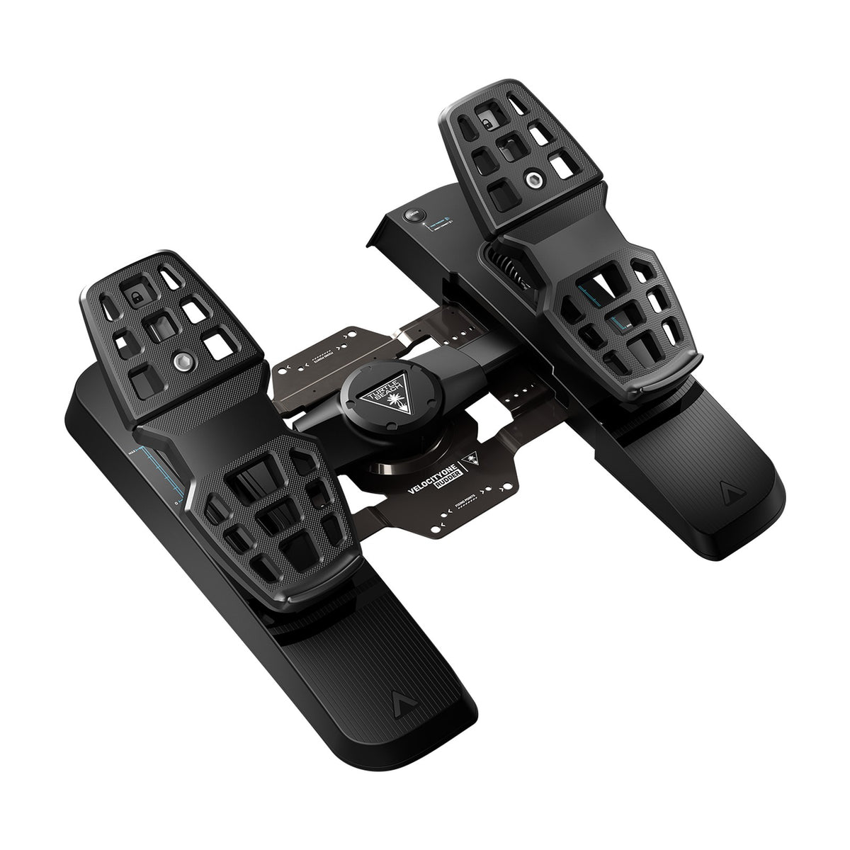 Turtle Beach VelocityOne Rudder Pedals (Xbox Series X|S, Xbox One, PC), front view on a white background