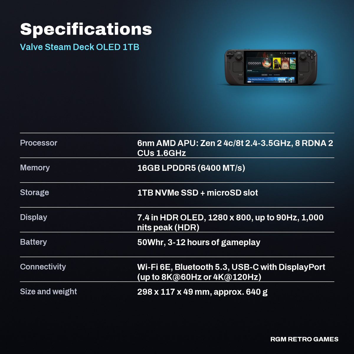 Valve Steam Deck OLED 1TB specifications