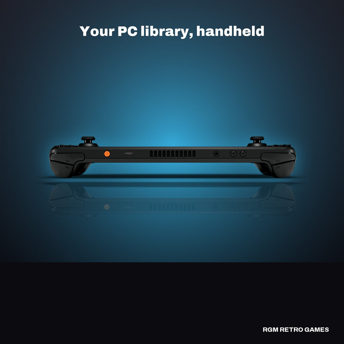Valve Steam Deck OLED 1TB in a dark studio setting
