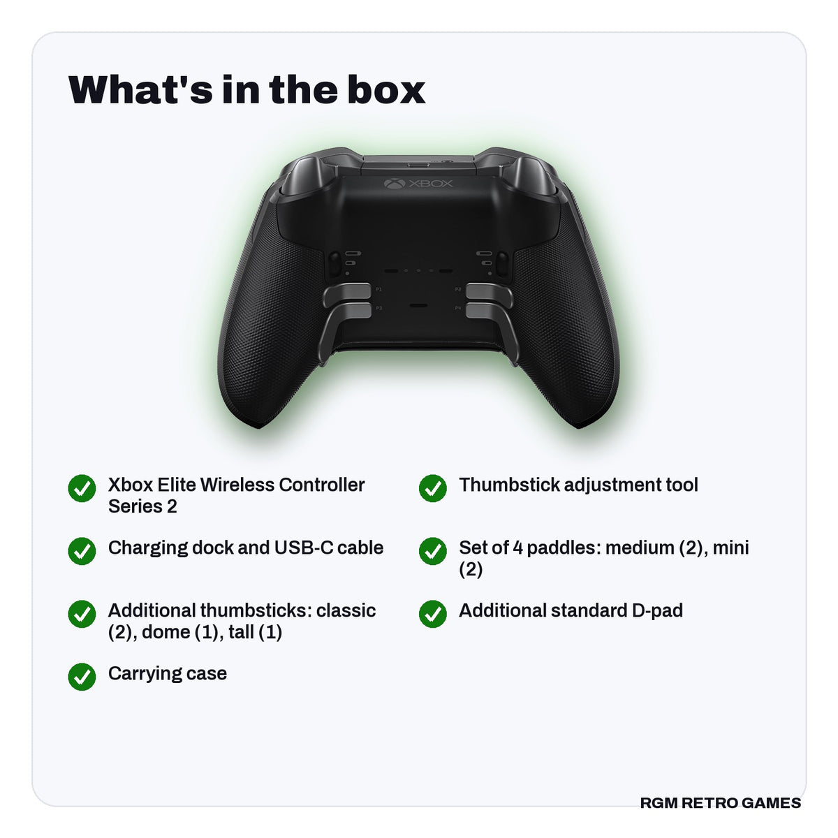 What's in the box with the Xbox Elite Wireless Controller Series 2 (Black)