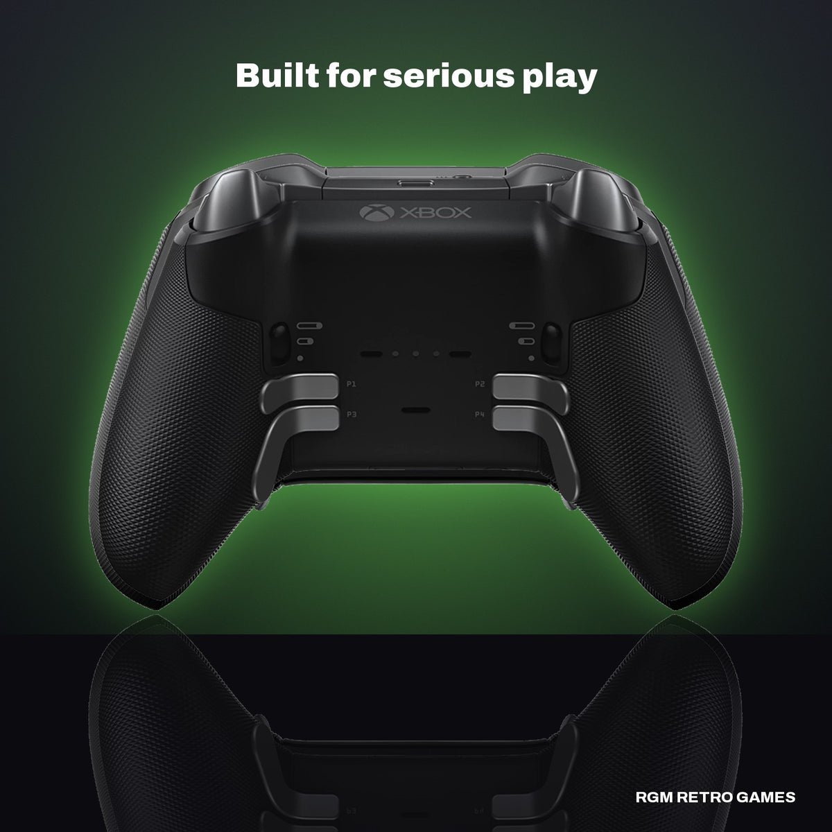 Xbox Elite Wireless Controller Series 2 (Black) in a dark studio setting