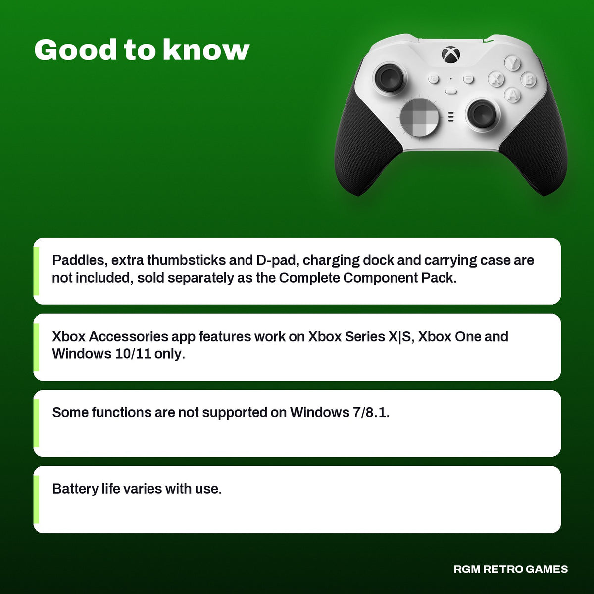 Xbox Elite Wireless Controller Series 2 - Core (White), good to know before you buy