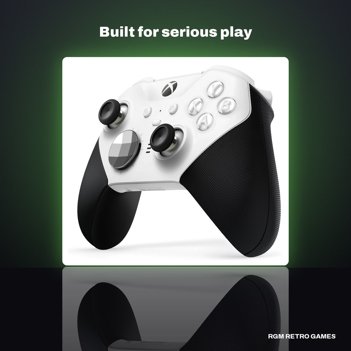 Xbox Elite Wireless Controller Series 2 - Core (White) in a dark studio setting