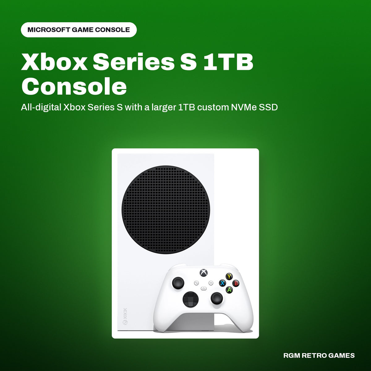 Xbox Series S 1TB Console - Robot White in a Microsoft color scene