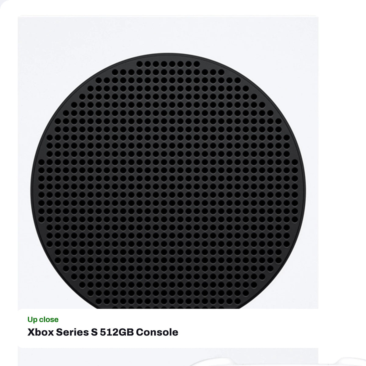 Xbox Series S 512GB Console - Robot White, close-up detail