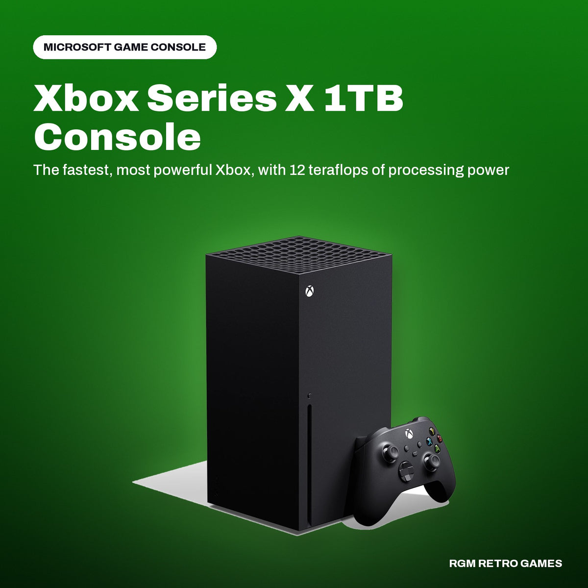 Xbox Series X 1TB Console - Carbon Black in a Microsoft color scene