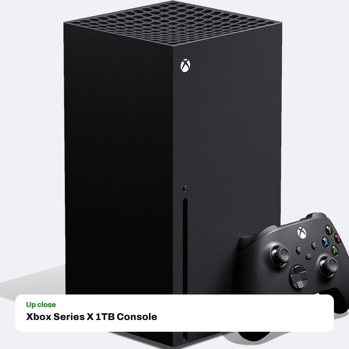 Xbox Series X 1TB Console - Carbon Black, close-up detail