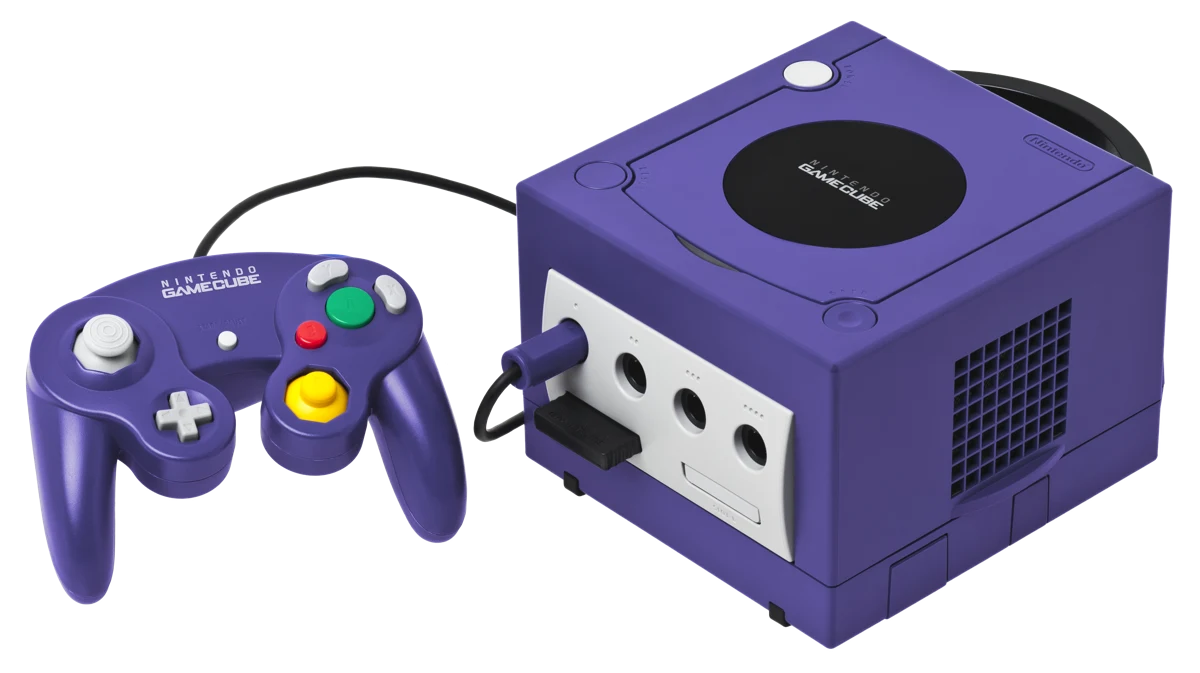 Indigo retro game console with controller