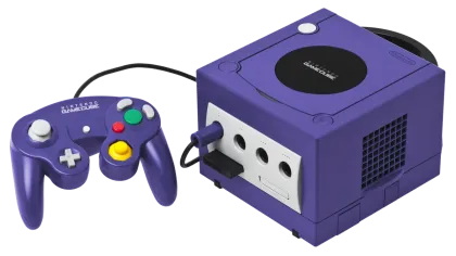 Indigo retro game console with controller